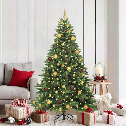 vidaXL Artificial Christmas Tree with 300 LEDs Green 180 cm PE and PVC - 51635