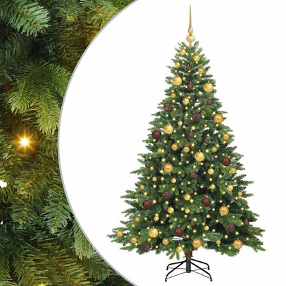 vidaXL Artificial Christmas Tree with 300 LEDs Green 180 cm PE and PVC - 51635