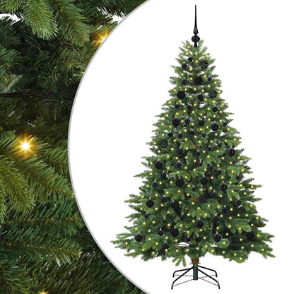 vidaXL Artificial Christmas Tree with 300 LEDs Green 180 cm PE and PVC - 51649