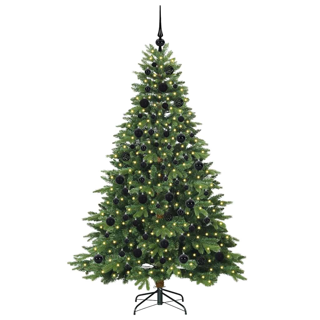 vidaXL Artificial Christmas Tree with 300 LEDs Green 180 cm PE and PVC - 51649