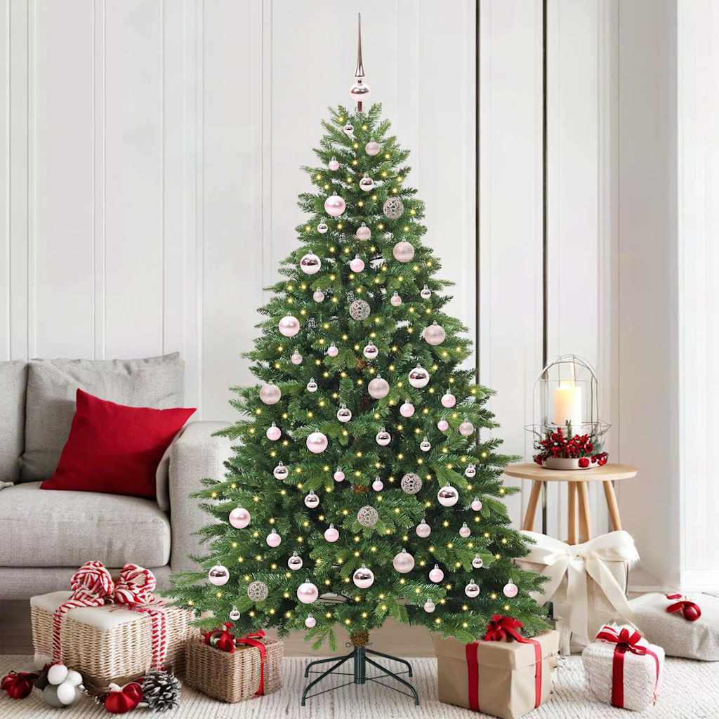 vidaXL Artificial Christmas Tree with 300 LEDs Green 180 cm PE and PVC - 51651