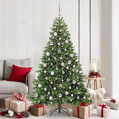 vidaXL Artificial Christmas Tree with 300 LEDs Green 180 cm PE and PVC - 51651