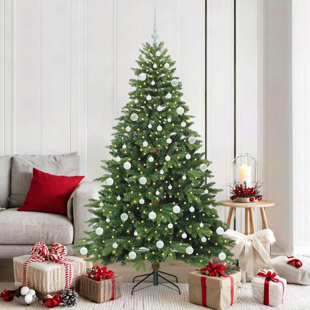 vidaXL Artificial Christmas Tree with 300 LEDs Green 180 cm PE and PVC - 51656