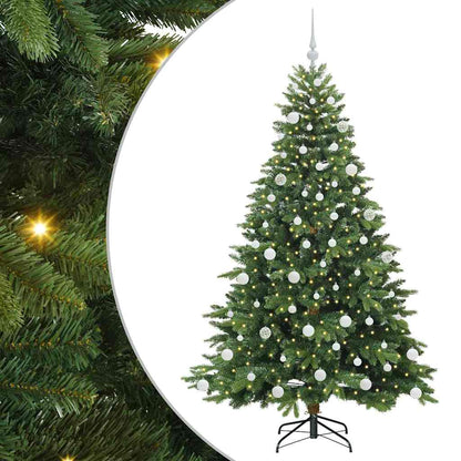 vidaXL Artificial Christmas Tree with 300 LEDs Green 180 cm PE and PVC - 51656