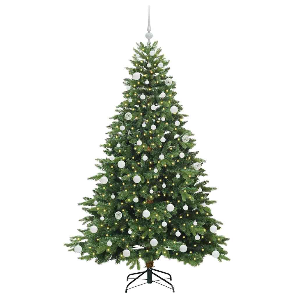 vidaXL Artificial Christmas Tree with 300 LEDs Green 180 cm PE and PVC - 51656