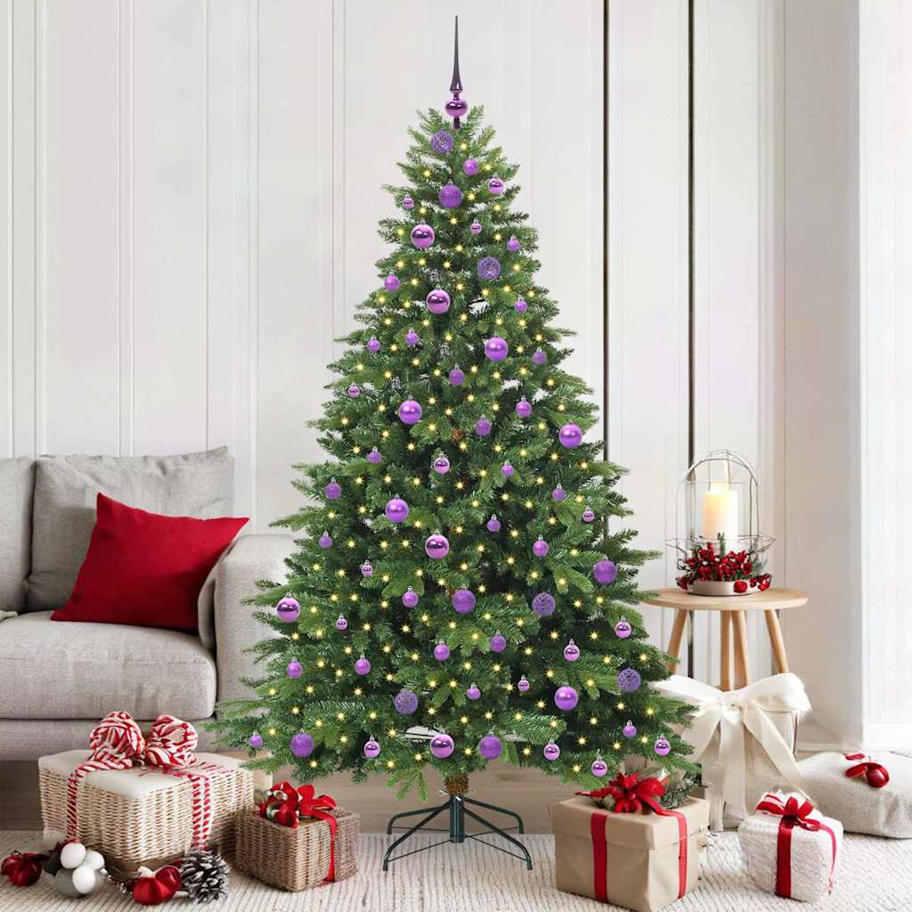 vidaXL Artificial Christmas Tree with 300 LEDs Green 180 cm PE and PVC - 51659