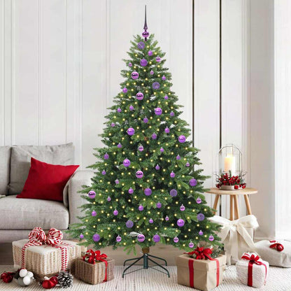 vidaXL Artificial Christmas Tree with 300 LEDs Green 180 cm PE and PVC - 51659