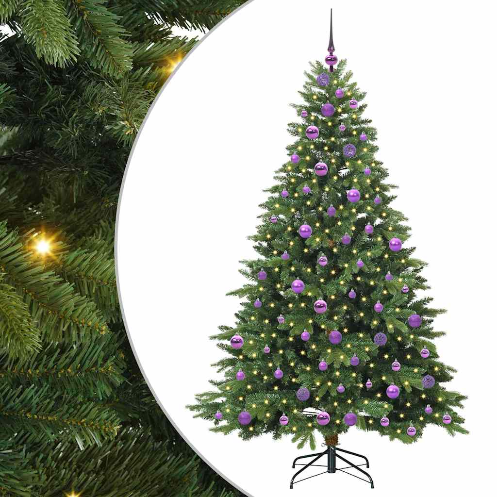 vidaXL Artificial Christmas Tree with 300 LEDs Green 180 cm PE and PVC - 51659