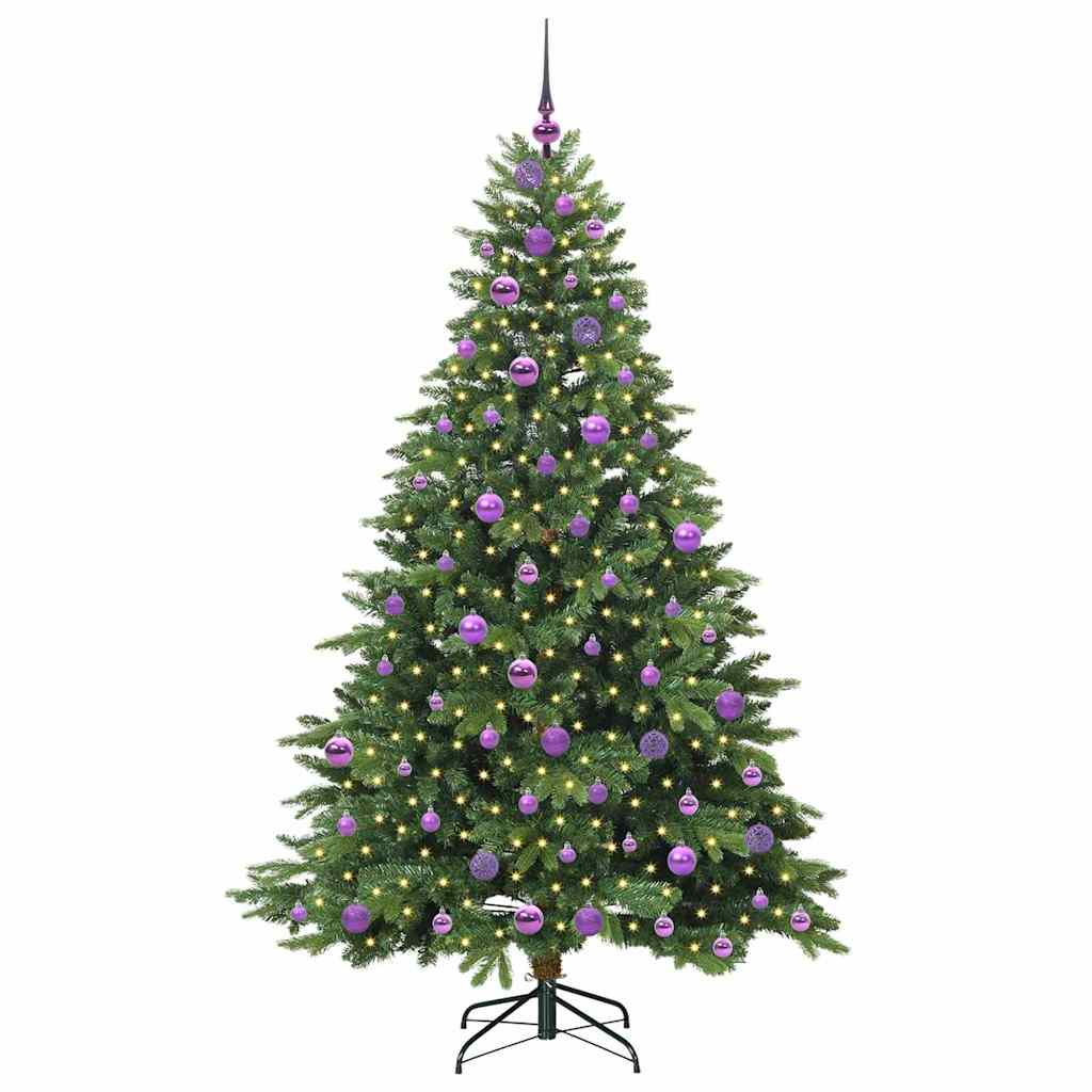 vidaXL Artificial Christmas Tree with 300 LEDs Green 180 cm PE and PVC - 51659