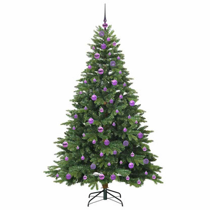 vidaXL Artificial Christmas Tree with 300 LEDs Green 180 cm PE and PVC - 51659