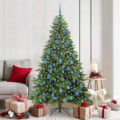 vidaXL Artificial Christmas Tree with 300 LEDs Green 180 cm PE and PVC - 51660
