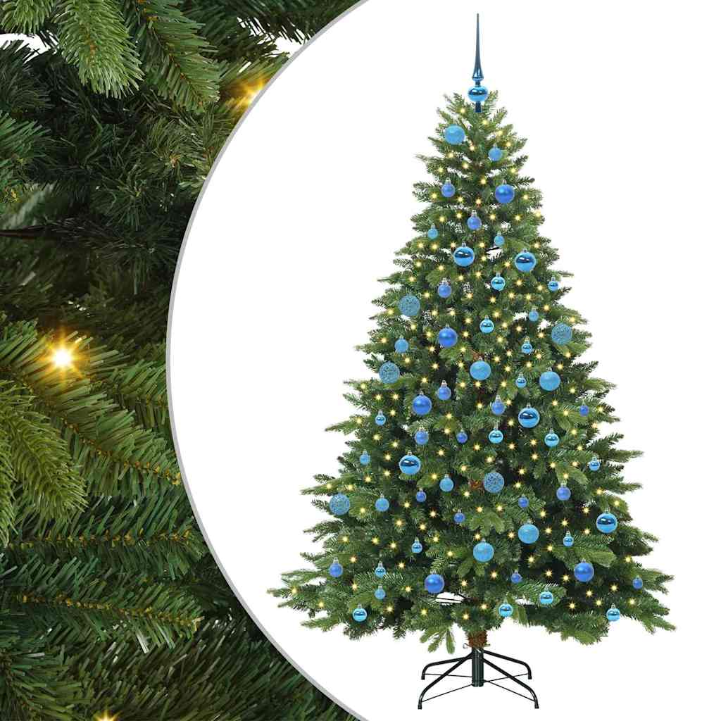 vidaXL Artificial Christmas Tree with 300 LEDs Green 180 cm PE and PVC - 51660