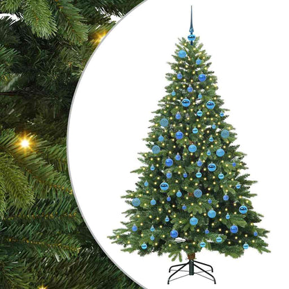 vidaXL Artificial Christmas Tree with 300 LEDs Green 180 cm PE and PVC - 51660