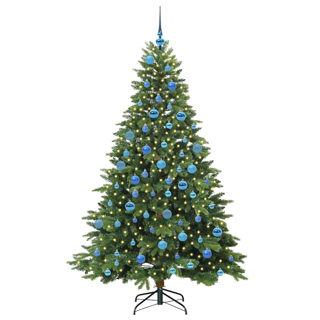 vidaXL Artificial Christmas Tree with 300 LEDs Green 180 cm PE and PVC - 51660