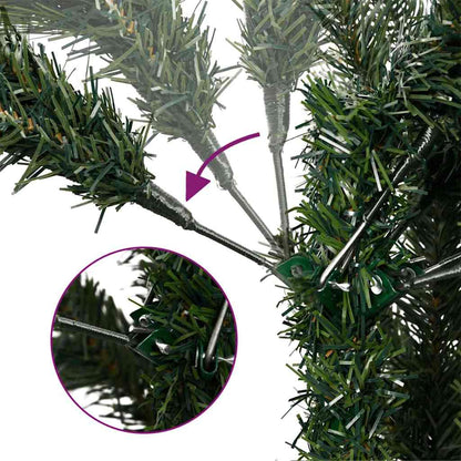 vidaXL Artificial Christmas Tree with 300 LEDs Green 180 cm PE and PVC - 51660