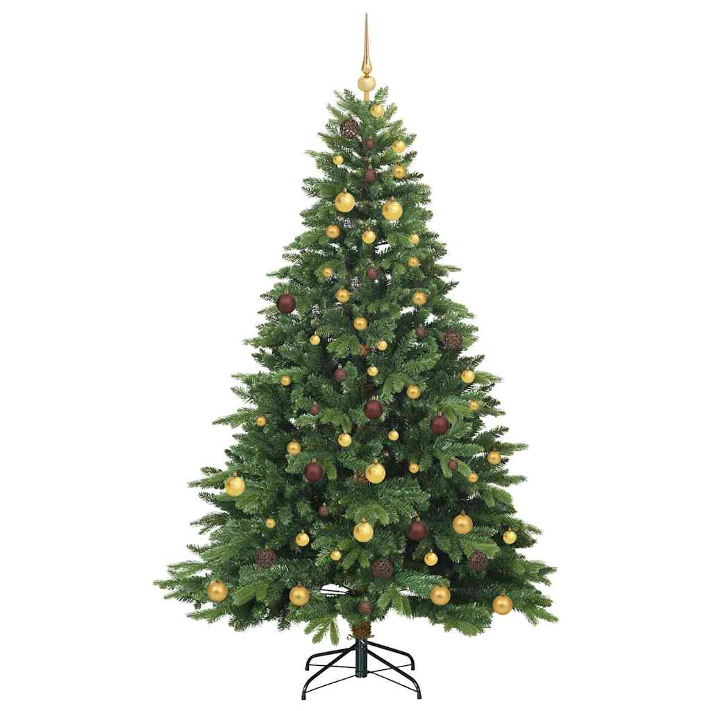 vidaXL Artificial Christmas Tree with 300 LEDs Green 210 cm PE and PVC - 51665