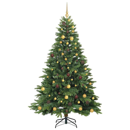 vidaXL Artificial Christmas Tree with 300 LEDs Green 210 cm PE and PVC - 51665