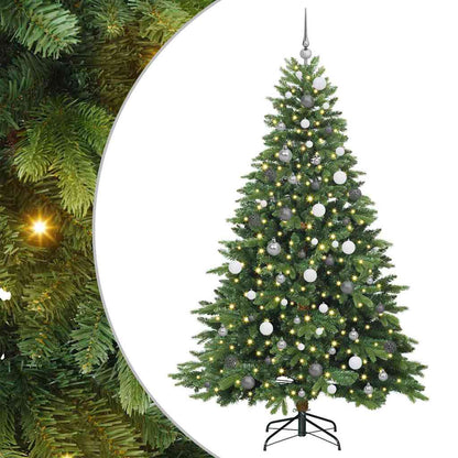 vidaXL Artificial Christmas Tree with 300 LEDs Green 210 cm PE and PVC - 51678