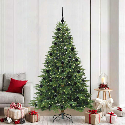 vidaXL Artificial Christmas Tree with 300 LEDs Green 210 cm PE and PVC - 51683