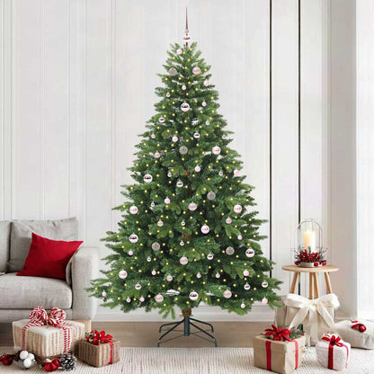 vidaXL Artificial Christmas Tree with 300 LEDs Green 210 cm PE and PVC - 51687