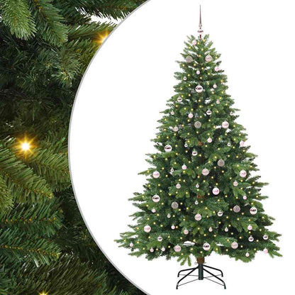 vidaXL Artificial Christmas Tree with 300 LEDs Green 210 cm PE and PVC - 51687
