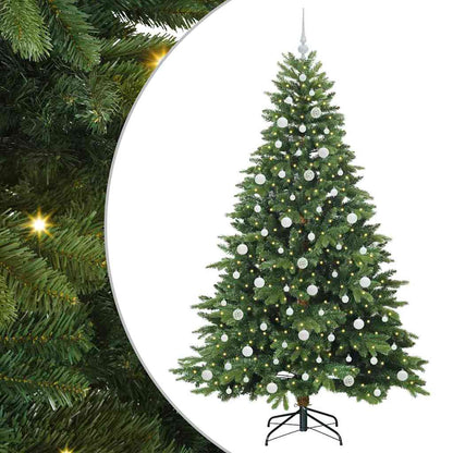vidaXL Artificial Christmas Tree with 300 LEDs Green 210 cm PE and PVC - 51694