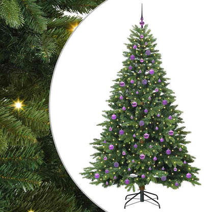 vidaXL Artificial Christmas Tree with 300 LEDs Green 210 cm PE and PVC - 51696