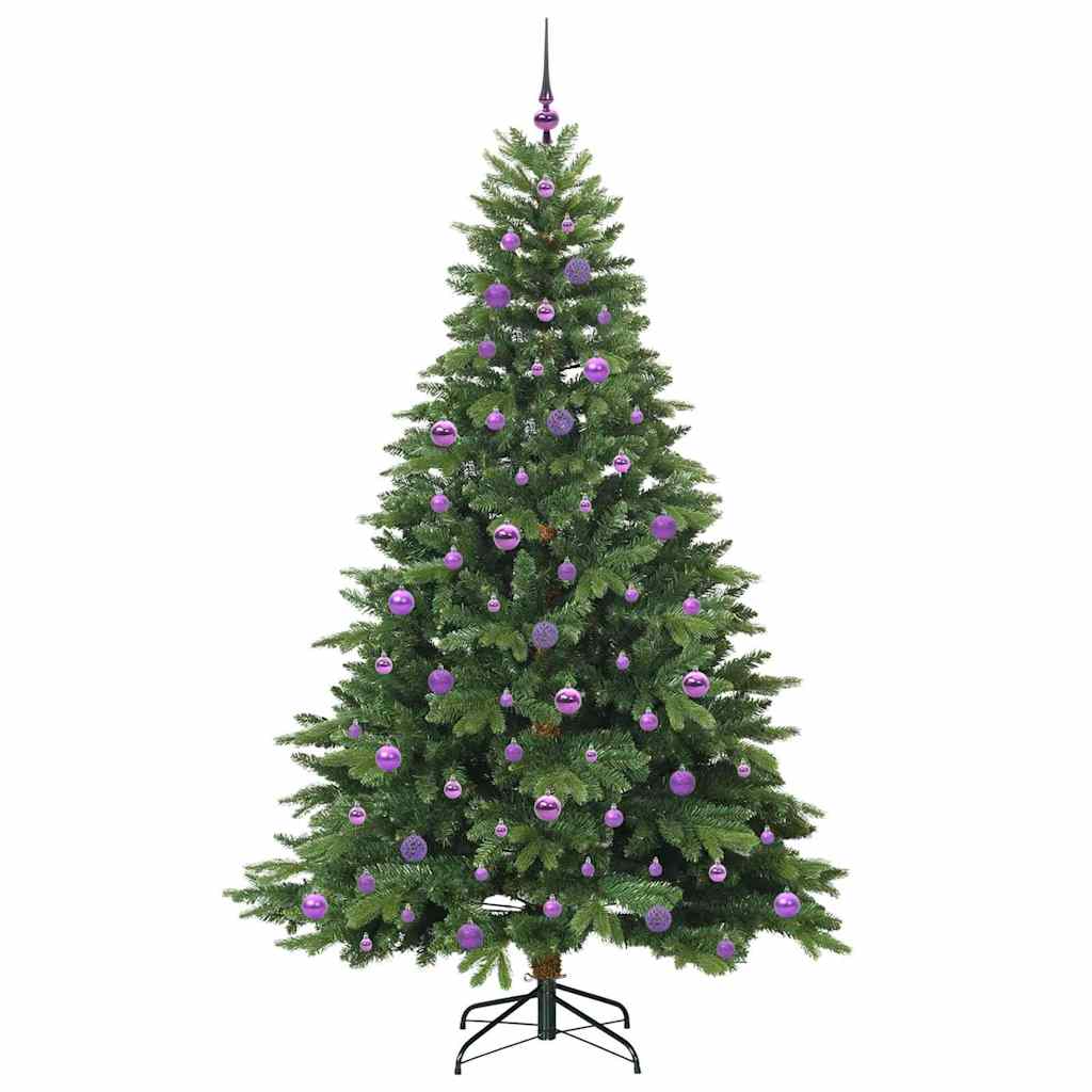 vidaXL Artificial Christmas Tree with 300 LEDs Green 210 cm PE and PVC - 51696