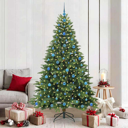 vidaXL Artificial Christmas Tree with 300 LEDs Green 210 cm PE and PVC - 51697