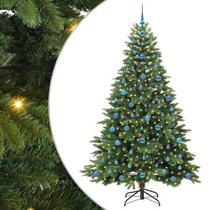 vidaXL Artificial Christmas Tree with 300 LEDs Green 210 cm PE and PVC - 51697