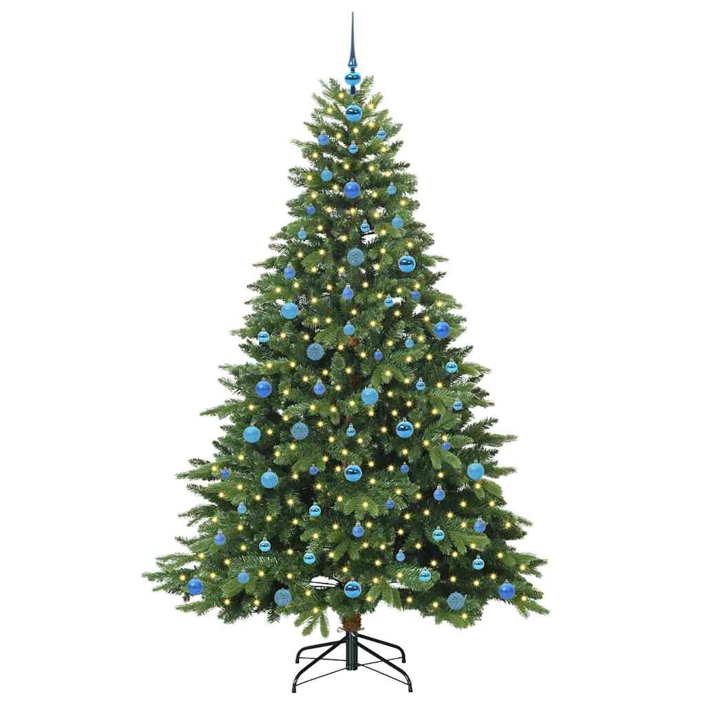 vidaXL Artificial Christmas Tree with 300 LEDs Green 210 cm PE and PVC - 51697