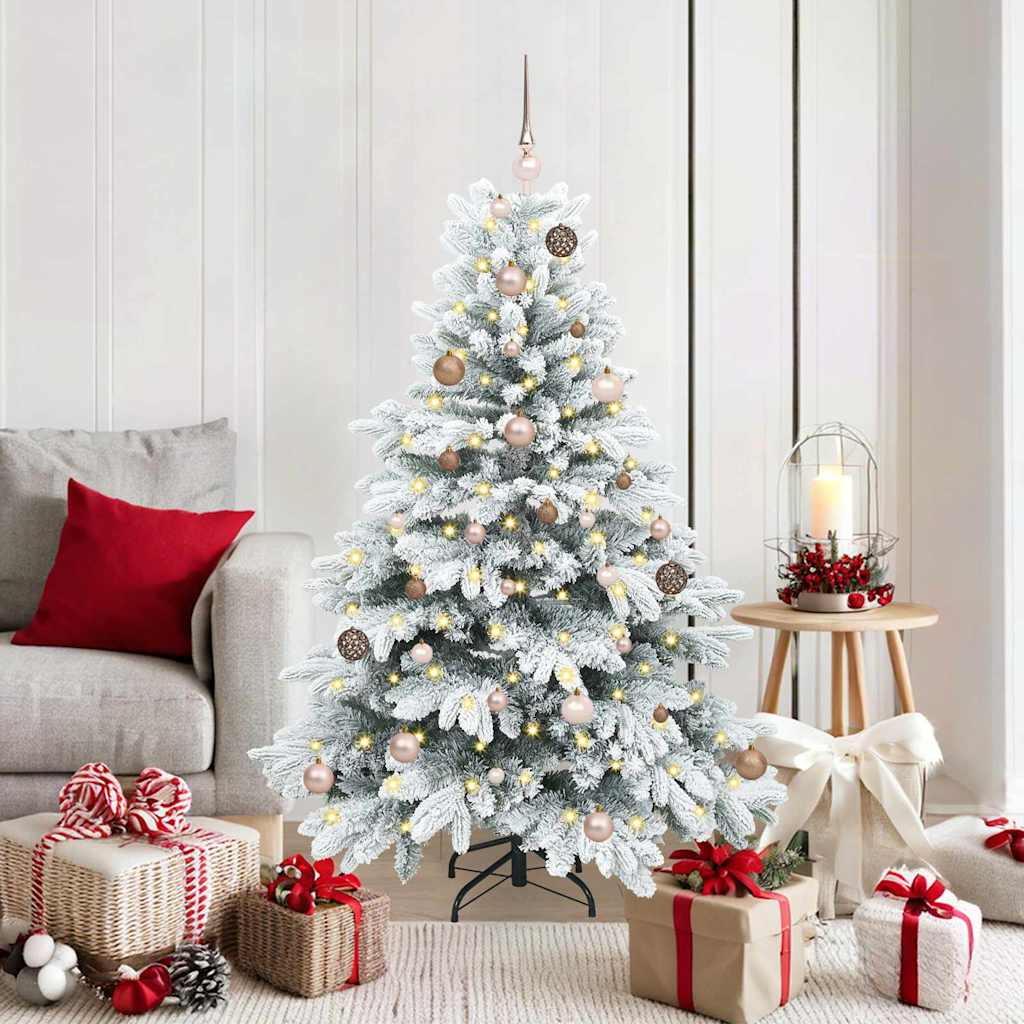 vidaXL Artificial Christmas Tree with 150 LEDs White 150 cm PE and PVC - 51699