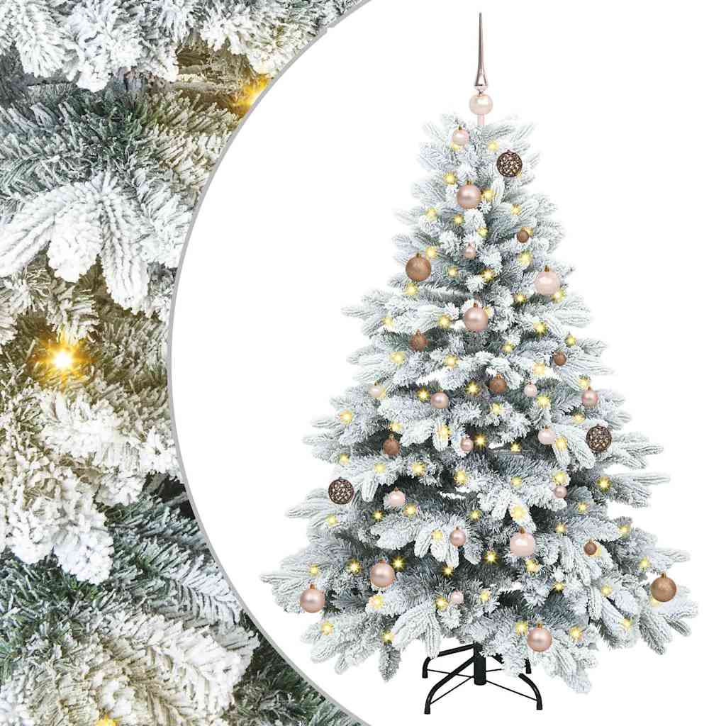 vidaXL Artificial Christmas Tree with 150 LEDs White 150 cm PE and PVC - 51699