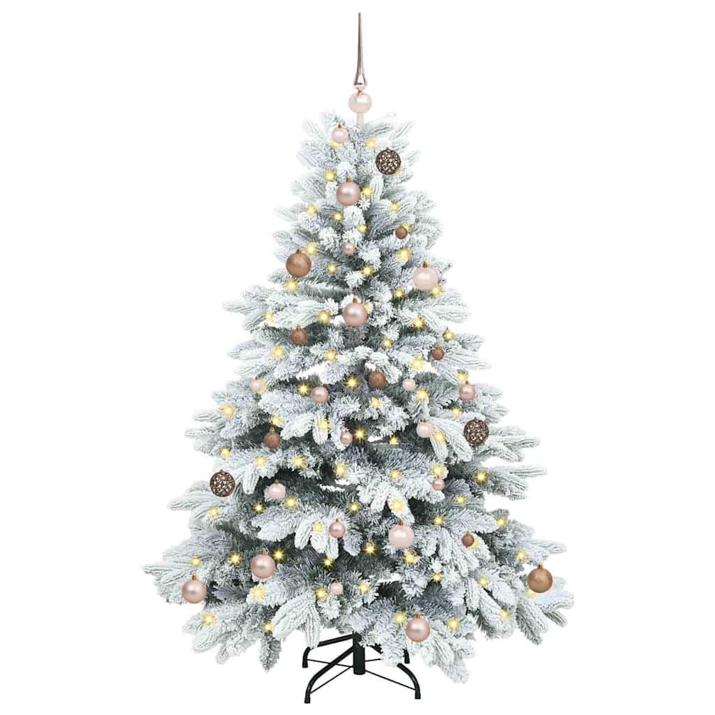 vidaXL Artificial Christmas Tree with 150 LEDs White 150 cm PE and PVC - 51699