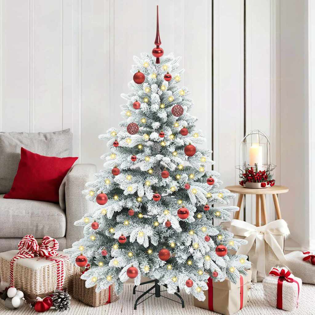 vidaXL Artificial Christmas Tree with 150 LEDs White 150 cm PE and PVC - 51702