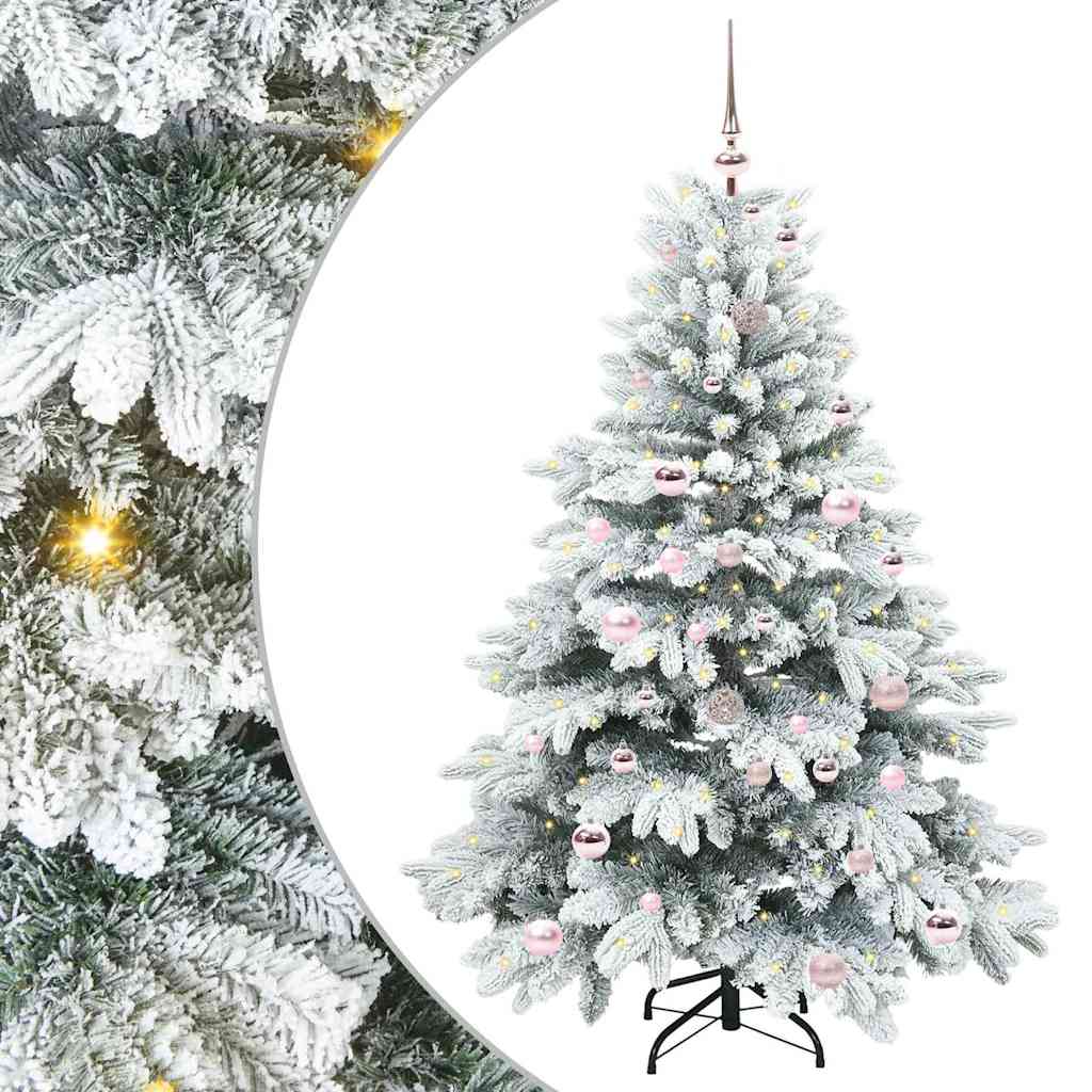 vidaXL Artificial Christmas Tree with 150 LEDs White 150 cm PE and PVC - 51711