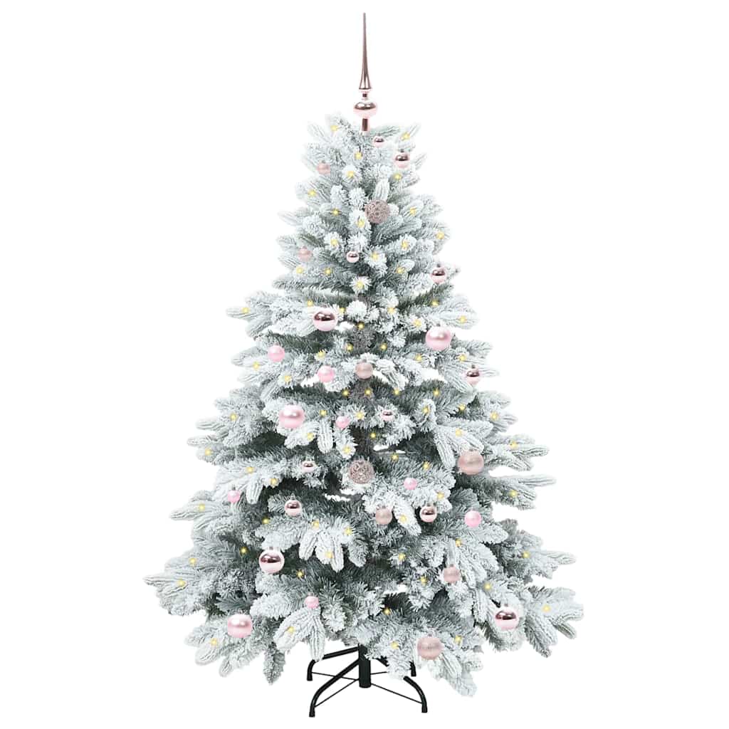 vidaXL Artificial Christmas Tree with 150 LEDs White 150 cm PE and PVC - 51711