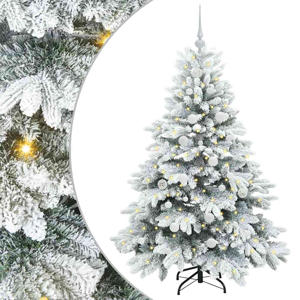 vidaXL Artificial Christmas Tree with 150 LEDs White 150 cm PE and PVC - 51712