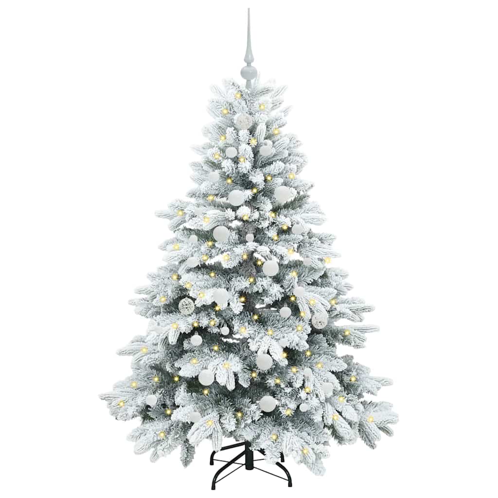 vidaXL Artificial Christmas Tree with 150 LEDs White 150 cm PE and PVC - 51712