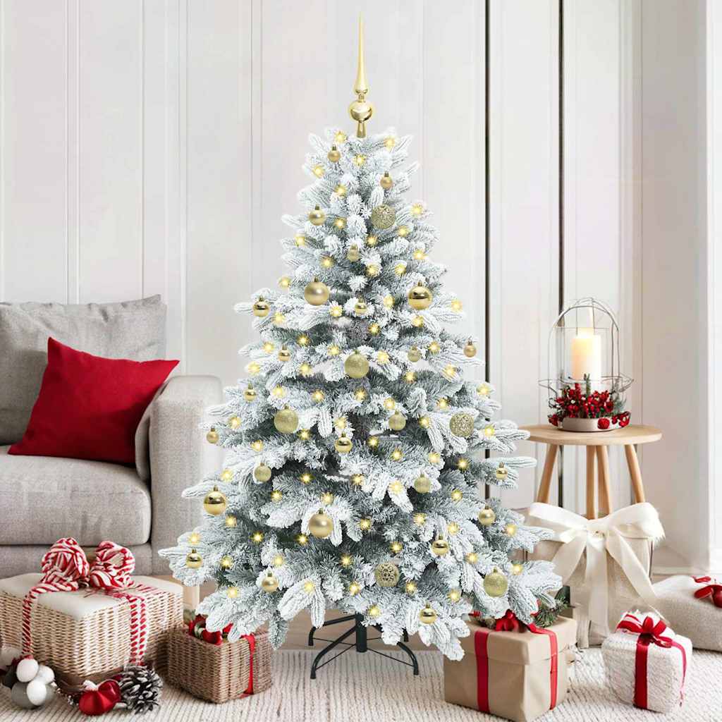 vidaXL Artificial Christmas Tree with 150 LEDs White 150 cm PE and PVC - 51713