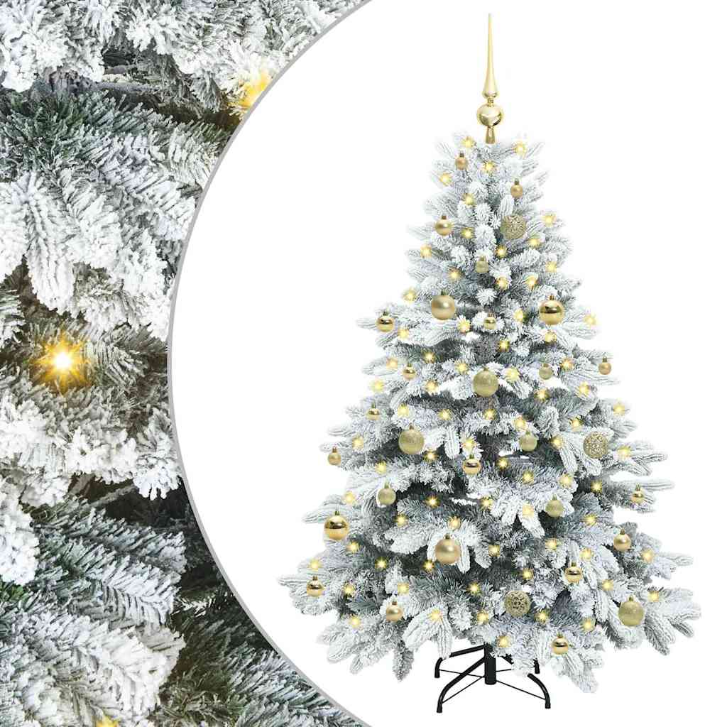 vidaXL Artificial Christmas Tree with 150 LEDs White 150 cm PE and PVC - 51713