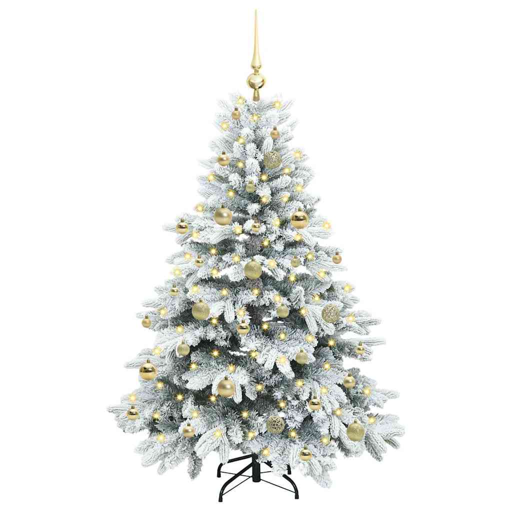 vidaXL Artificial Christmas Tree with 150 LEDs White 150 cm PE and PVC - 51713