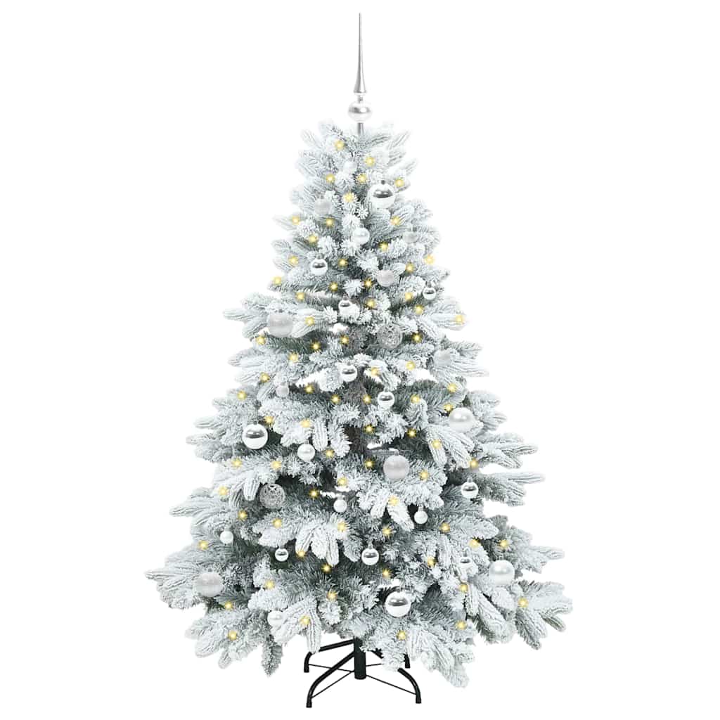 vidaXL Artificial Christmas Tree with 150 LEDs White 150 cm PE and PVC - 51722