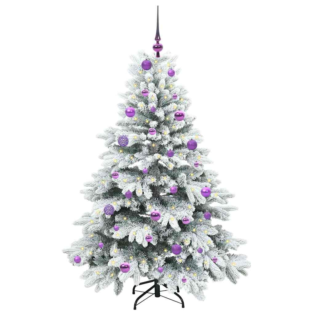 vidaXL Artificial Christmas Tree with 150 LEDs White 150 cm PE and PVC - 51731