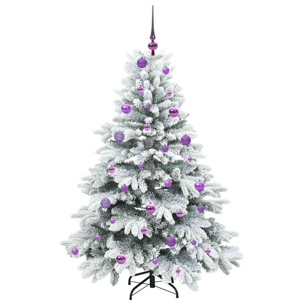 vidaXL Artificial Christmas Tree with 150 LEDs White 150 cm PE and PVC - 51731
