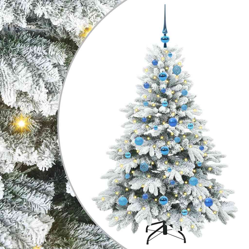 vidaXL Artificial Christmas Tree with 150 LEDs White 150 cm PE and PVC - 51734