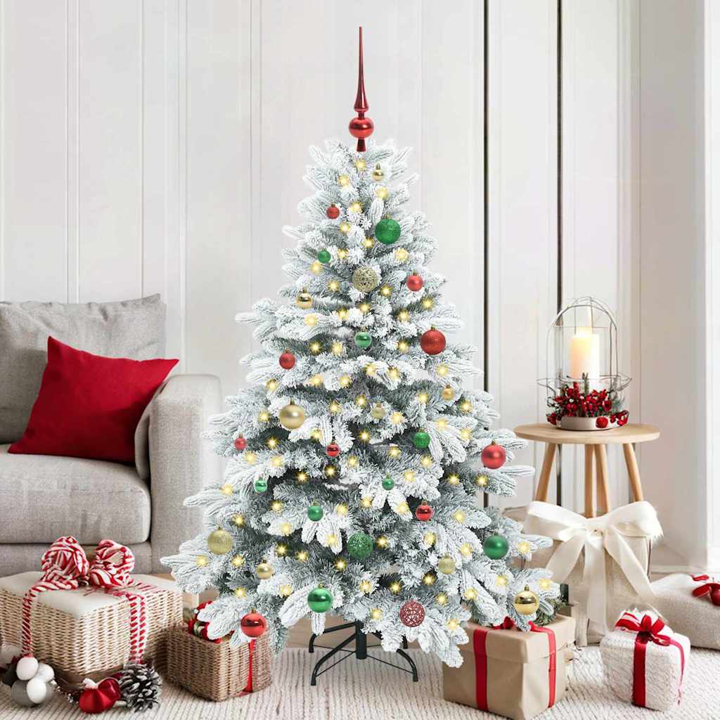 vidaXL Artificial Christmas Tree with 150 LEDs White 150 cm PE and PVC - 51741