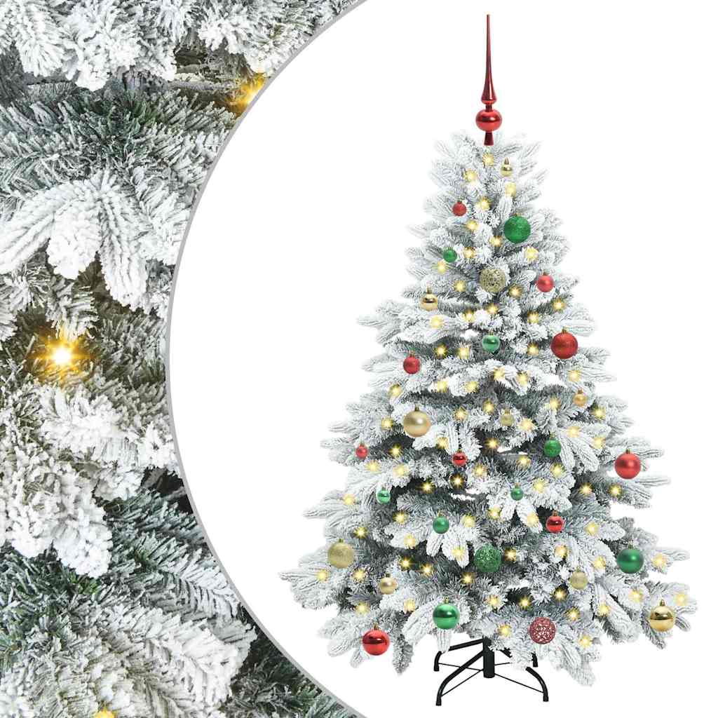 vidaXL Artificial Christmas Tree with 150 LEDs White 150 cm PE and PVC - 51741