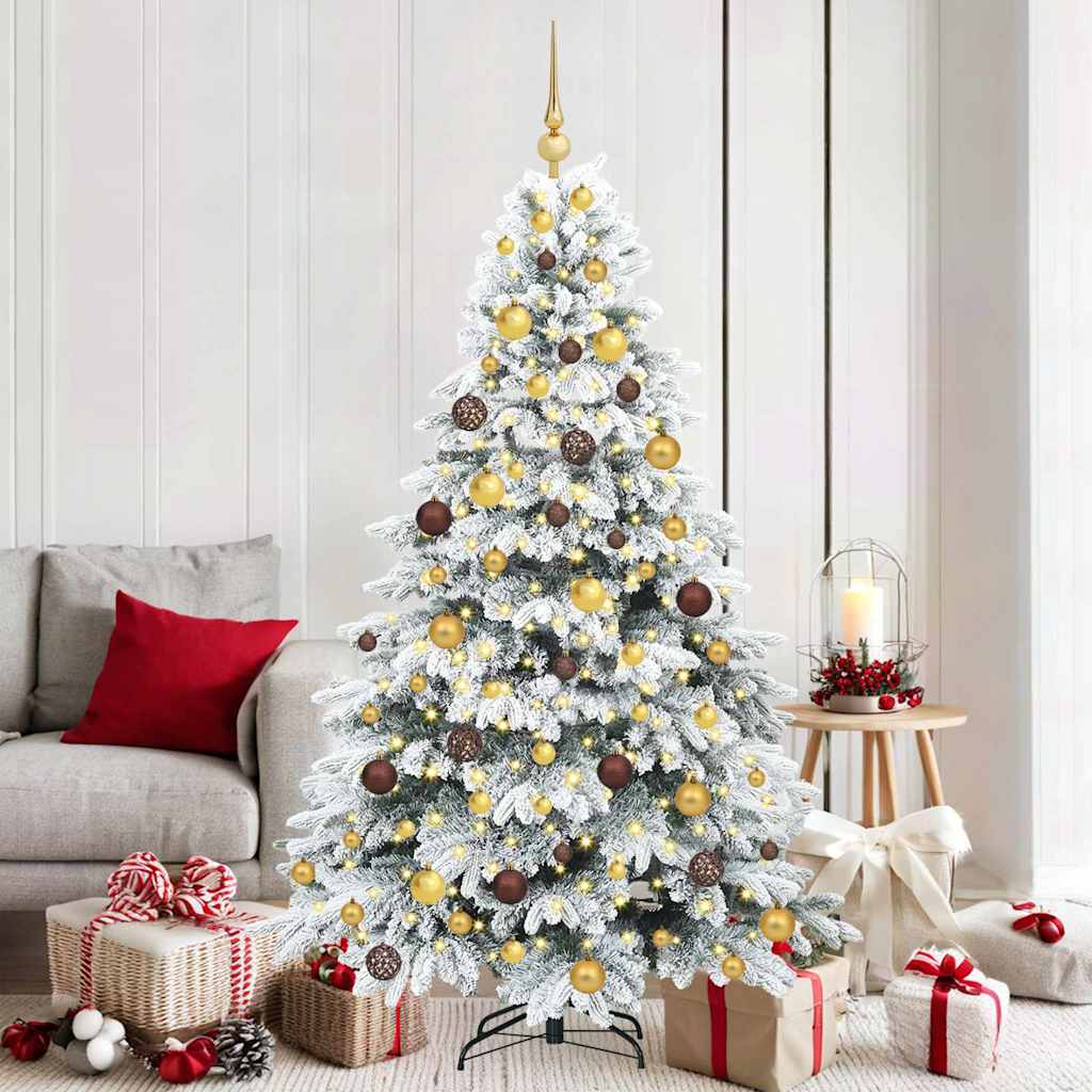 vidaXL Artificial Christmas Tree with 300 LEDs White 180 cm PE and PVC - 51756