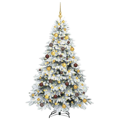 vidaXL Artificial Christmas Tree with 300 LEDs White 180 cm PE and PVC - 51756